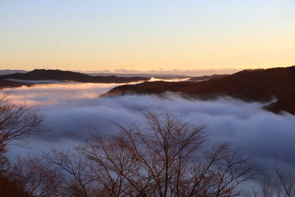 鎌倉山山頂から那珂川の雲海