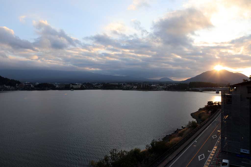 河口湖 富士山 初秋